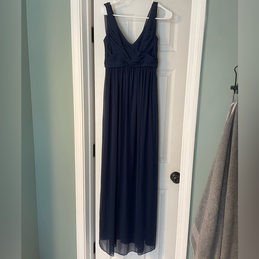 David’s Bridal Navy Blue Maxi Dress